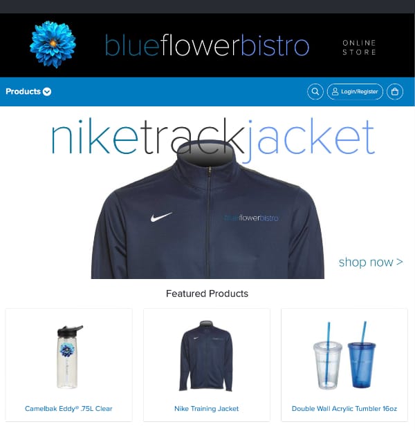 Blue Flower Bistro demo site thumbnail