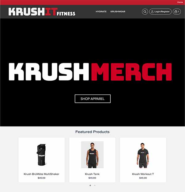 Krush Merch demo site thumbnail